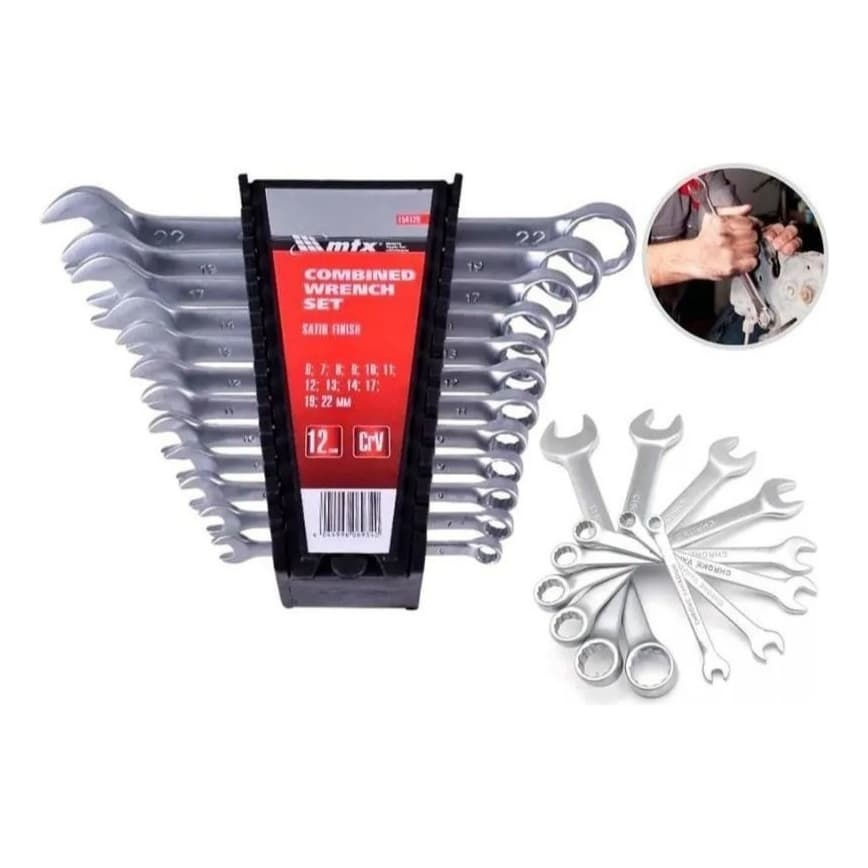 Jogo De Chave Combinada Cromoda Vanadio - 6 À 22mm 12 Peças MTX Oferta