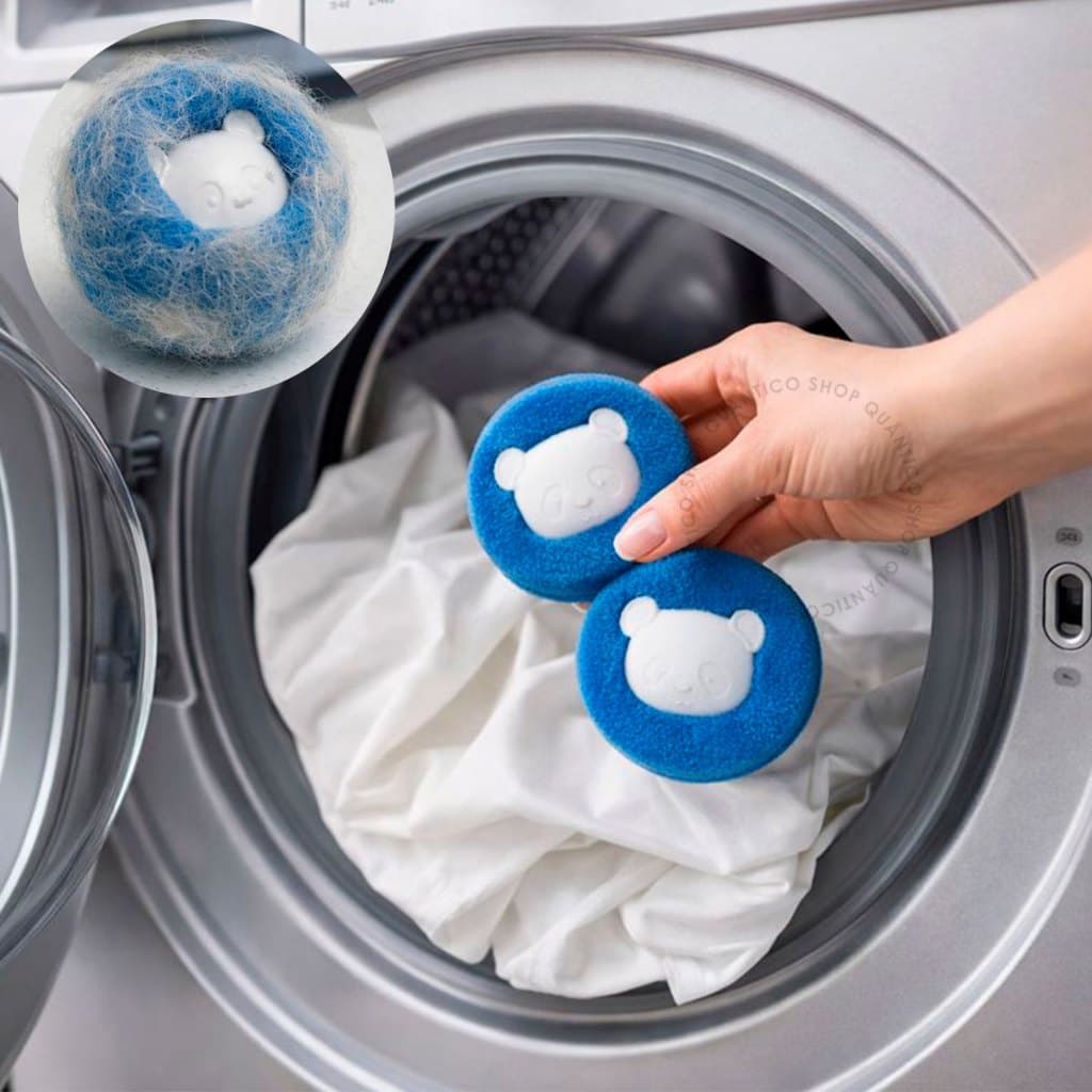 Kit Esponja 4 ou 8 Unidades Tira Pelos Lavadora Roupa Bola Mágica Removedor Fiapos Cabelo