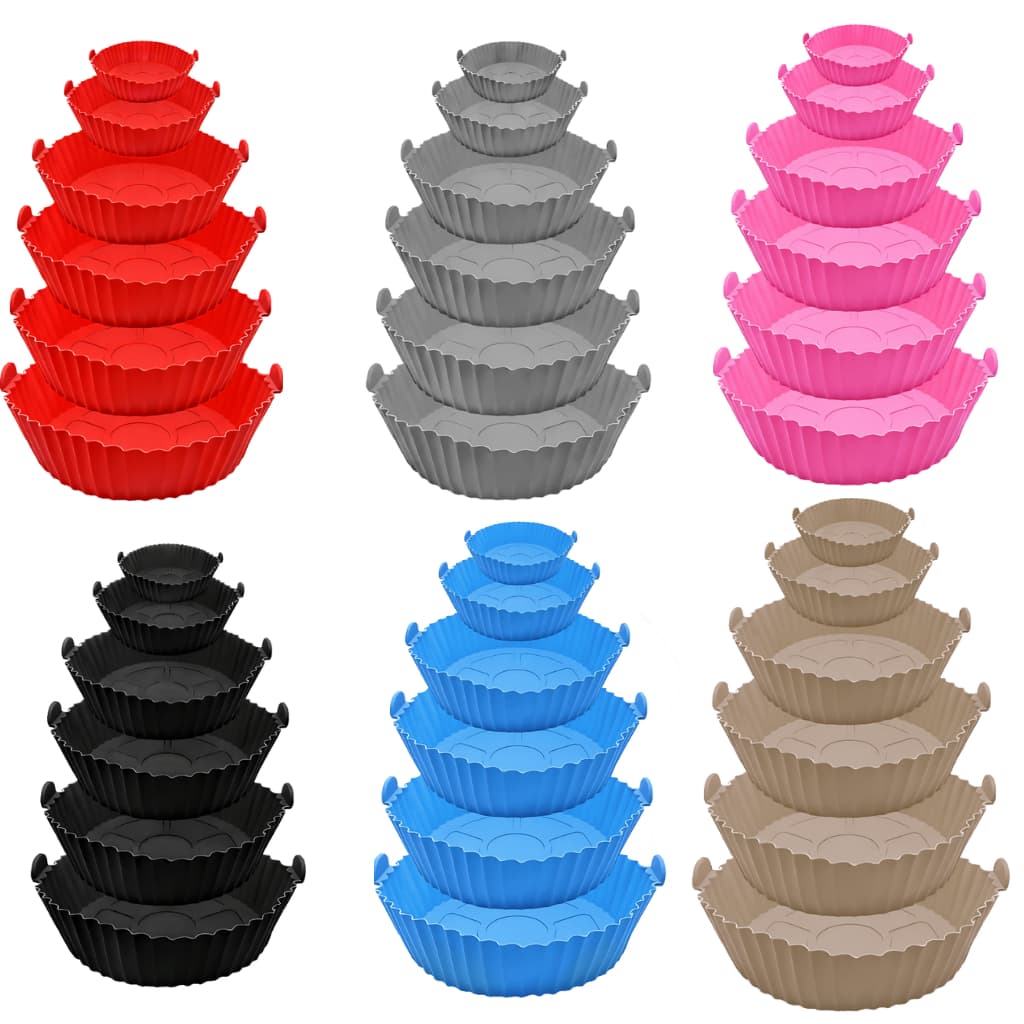 Kit 6 Formas Airfryer Tamanhos Variados Forma de Silicone Antiaderente Para Cozimento