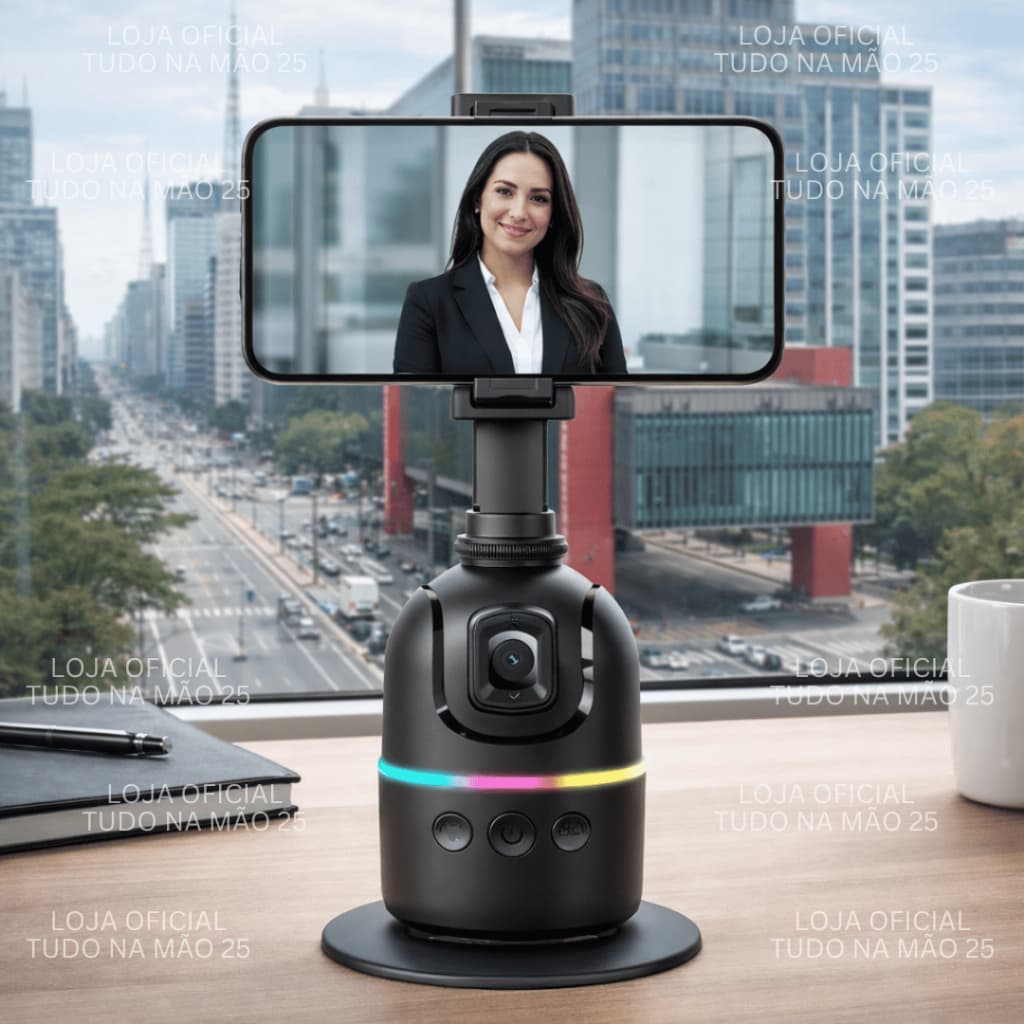 [NOVO] GIMBAL DE MESA Estabilizador Tripé de Celular 360º Rastreamento Facial IA Automático Tracking