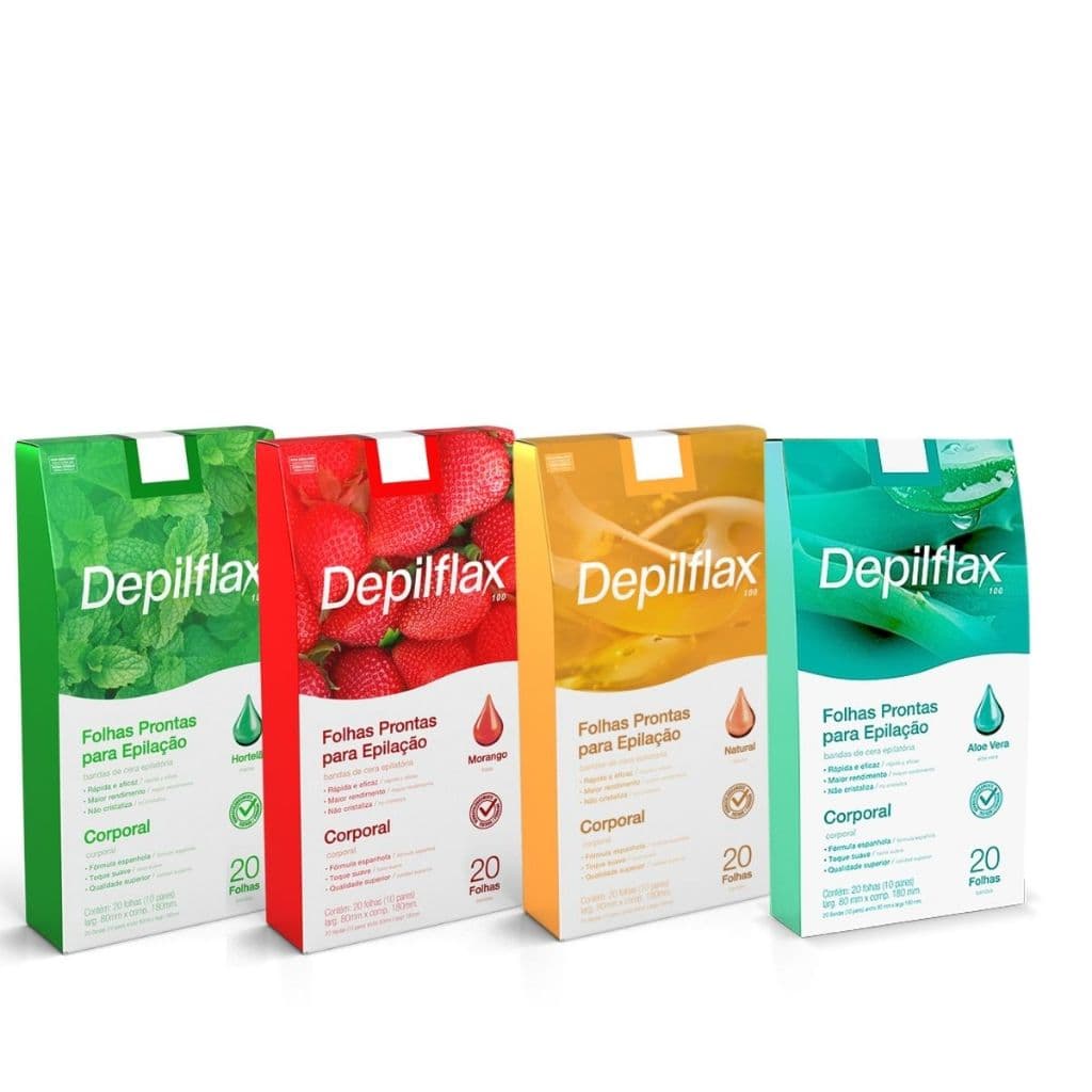 20 Folhas Prontas De Cera Depilatória Corporal Depilflax