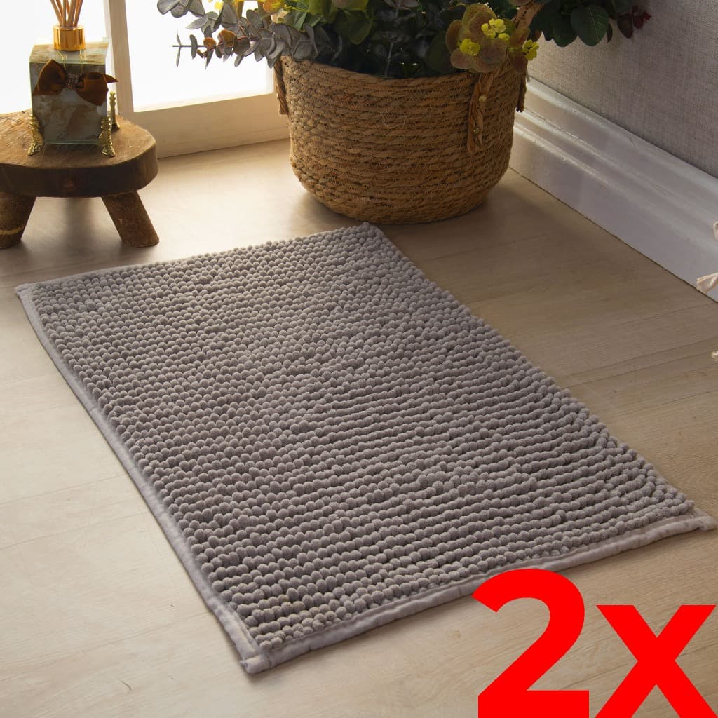 Kit 2 Tapetes De Banheiro Bolinha Popcorn Antiderrapante Chenille