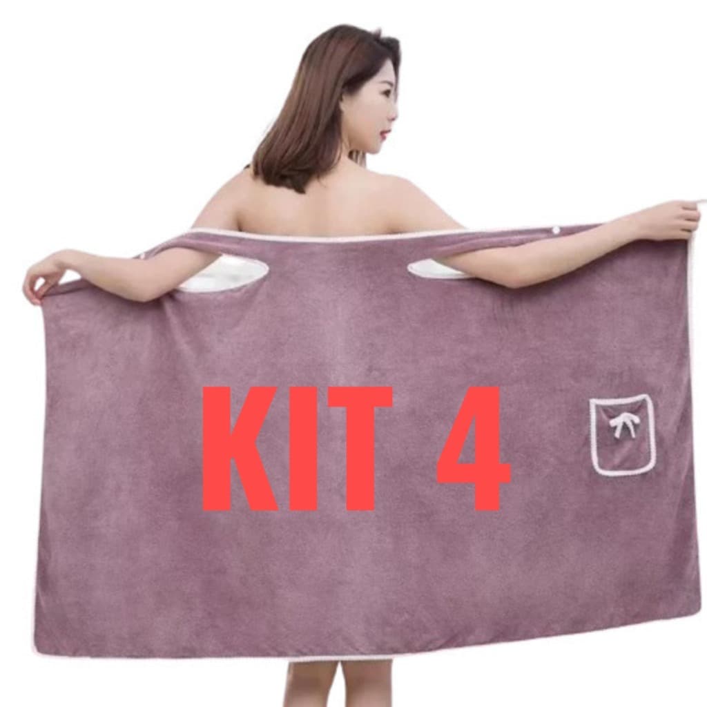 1-4 Toalhas de banho de secagem rápida para mulheres e meninas, roupões de banho JH
