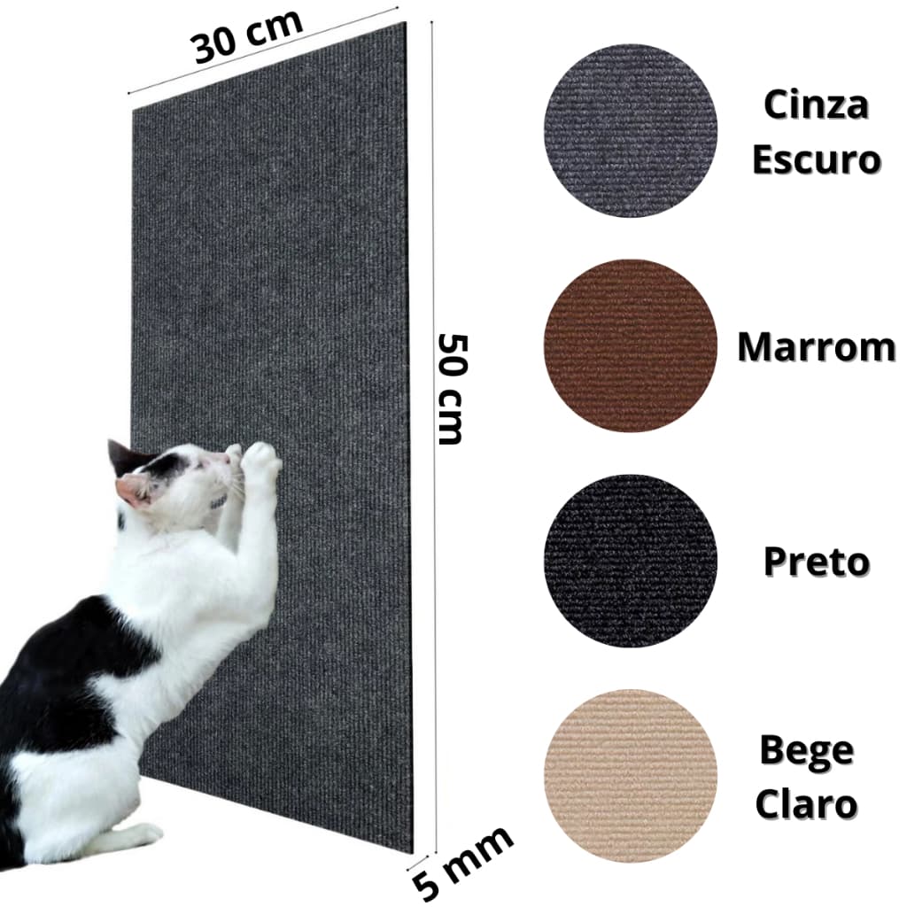 Arranhador Adesivo Reforçado p/ Gatos 50x30cm | Protege Sofá e Cama | Frete Grátis