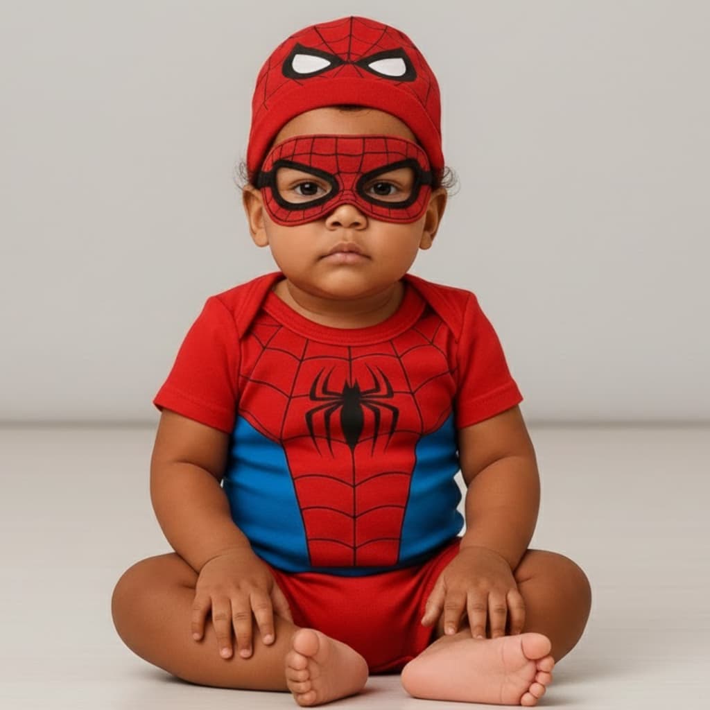 Body Bebê Infantil Mêsversário Temático Homem Aranha Super Confortável Linha Premium