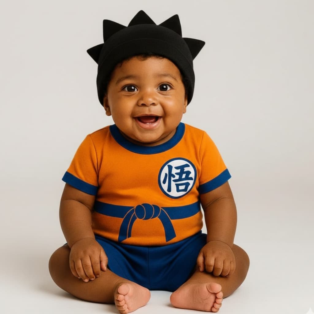 Body Bebê Infantil Mêsversário Temático Dragon Ball Super Confortável Linha Premium