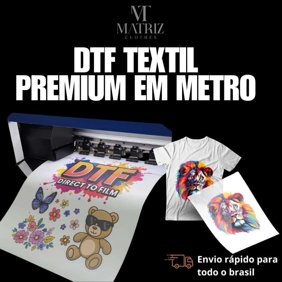 DTF Impressão Qualidade I3200 58cmX100cm Para Estampar Camisa, Blusa, Bolsa,Material Têxtil Envio Rápido Em 24hr