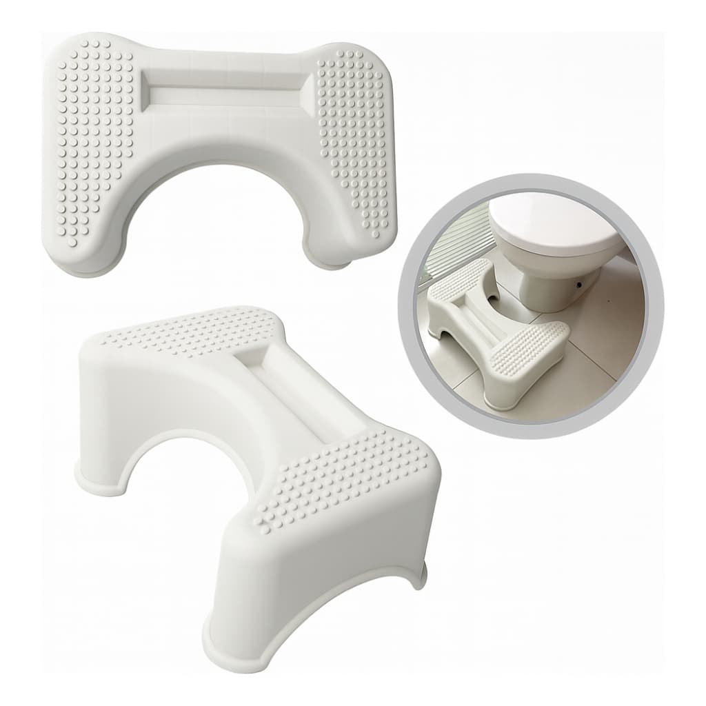 Banquinho Para Apoio Pés Antiderrapante Cócoras Banco Para Apoiar os Pés Banheiro Privada