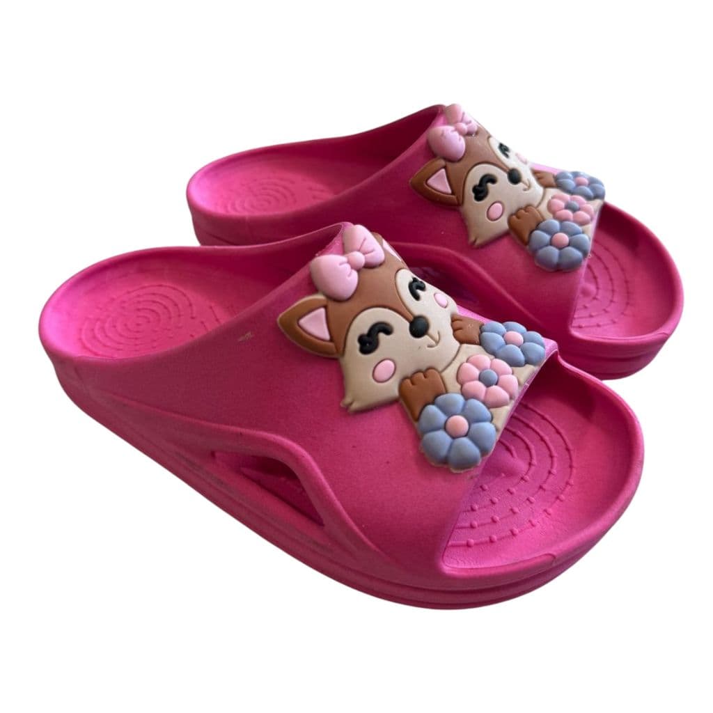 Chinelo Nuvem ou Papete com enfeite Raposinha. Perfeita e confortável para o dia a dia das pequenas