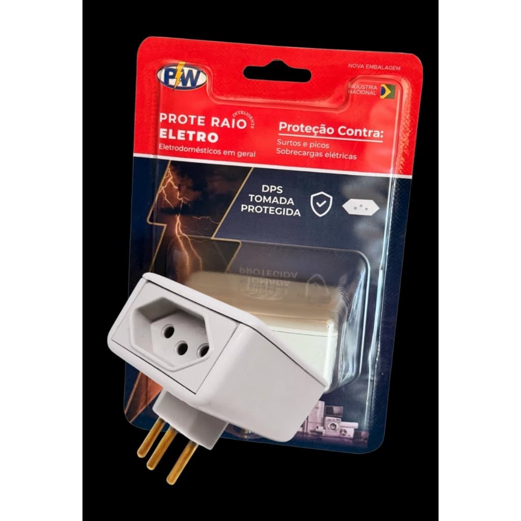 Protetor Contra Raio Surtos Picos Eletro com 2 Tomadas 127v 220v 10A