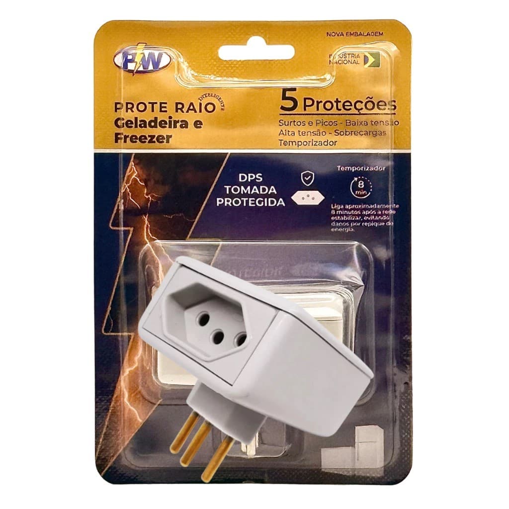 Protetor De Geladeira Freezer Quedas De Energia Raios 127v / 220v 10A