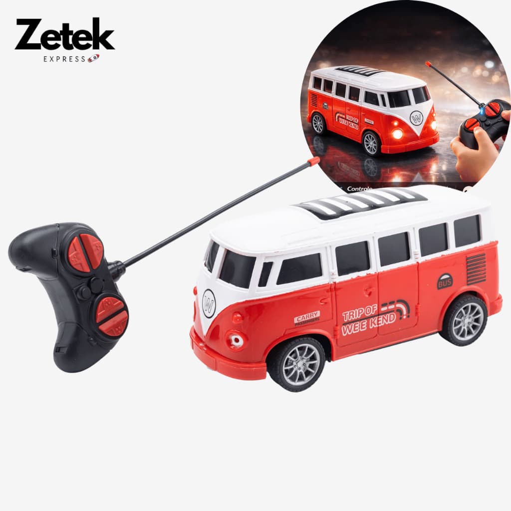 Kombi Controle Remoto Carrinho Brinquedo com Luz e Movimento Presente para Crianças e Colecionável