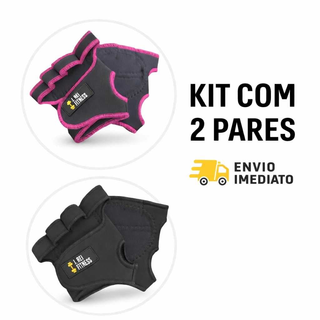 Luva Meio Dedo Para Academia Antiderrapante 2 Pares Feminina e Masculina Para Levantamento de Peso