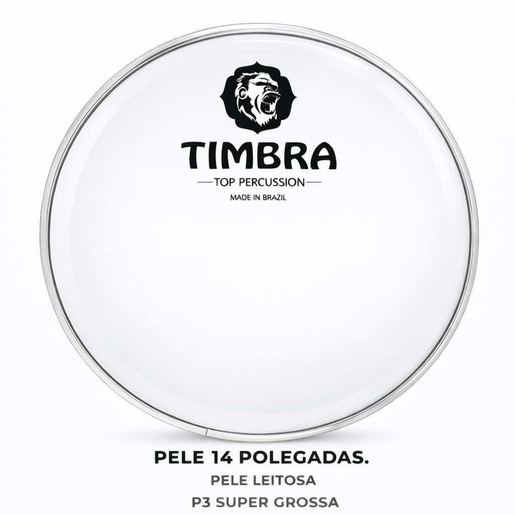 PELE LEITOSA TIMBRA 14 POLEGADAS BATEDEIRA P/TIMBAL P3 SUPER GROSSA