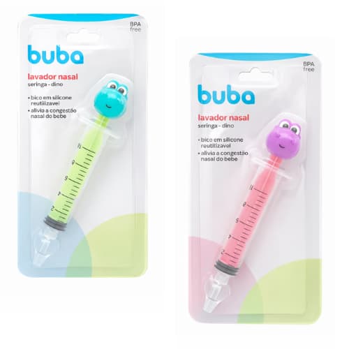 LAVADOR NASAL BUBA DINO BEBÊ INFANTIL – SERINGA COM BICO DE SILICONE REUTILIZÁVEL