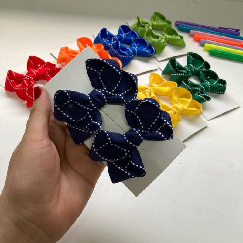 Par de Laços Escolar Boutique na Presilha Volta às Aulas