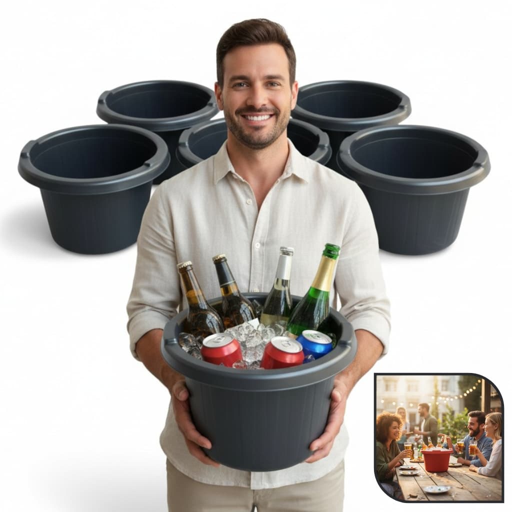 Kit 5 Baldes de Gelo para Bebidas Bares Festa 10 Litros