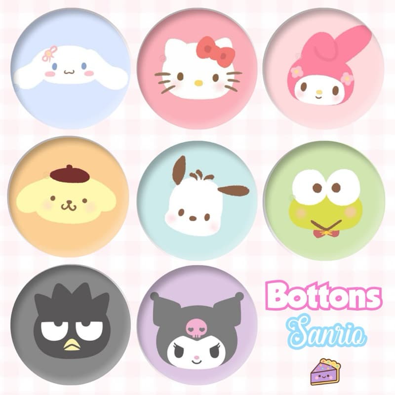 Bottons Hello Kitty e Amigos Sanrio broche alfinete boton bottom button pin 4,5cm
