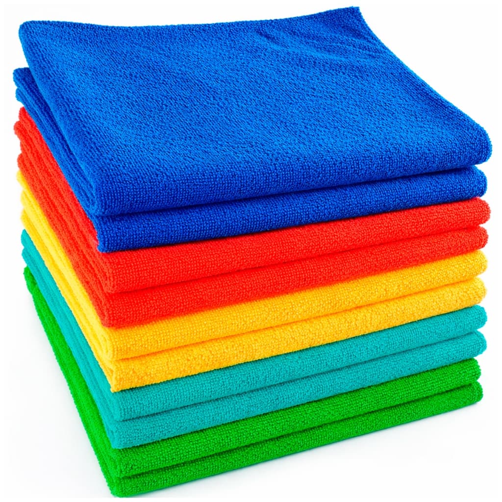 Kit 10 Pano Microfibra Camesa 35x55cm Limpeza Multiuso Prato Pia Louça Vidro Móveis