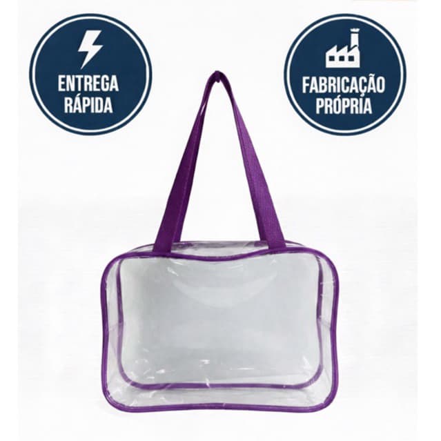 Bolsa Necessaire Organizadora Transparentes PVC cristal – Viagem, Maquiagem, Academia, Enfermagem