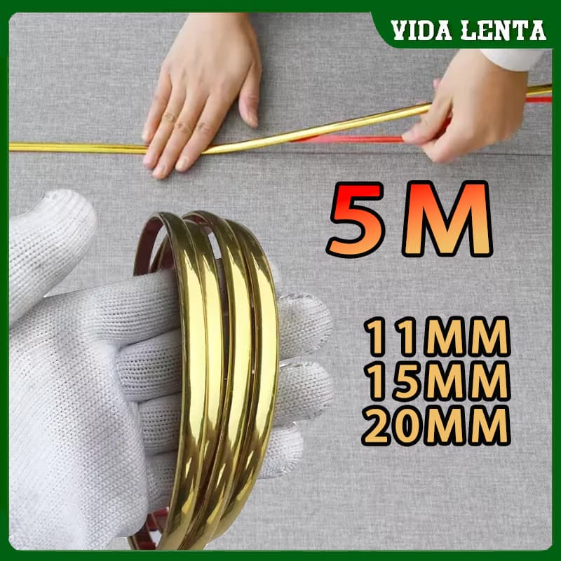 Fita plástica metalizada decorativa de PVC 11mm/15mm/20mm de largura dupla face - 5 Metros