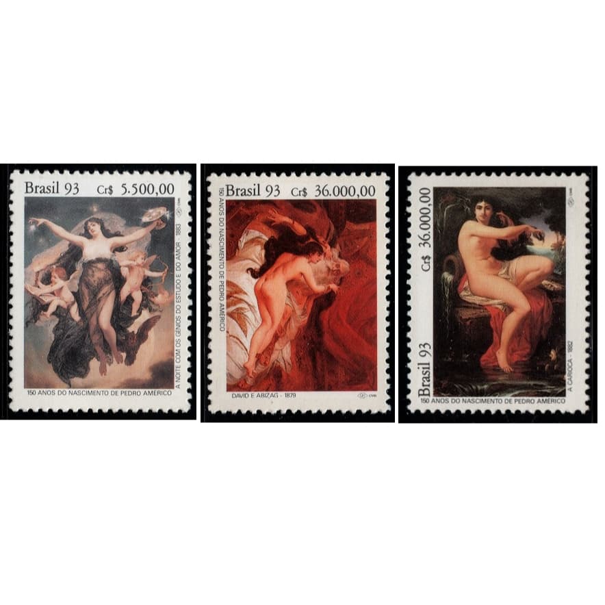 série - Pedro Américo -  selos de carta NOVOS- filatelia - ano 1993  -catRHM C1837/39 - ref.S515