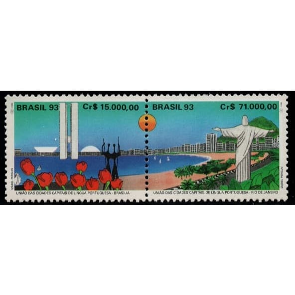 série em par -  Cidades de língua portuguesa-  selos de carta NOVOS- filatelia - ano 1993  -catRHM C1849/50 - ref.S518
