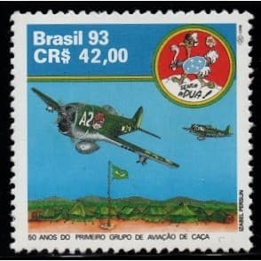 selo - aviação de caça-  selo de carta NOVO- filatelia - ano 1993  -catRHM C1880- ref.S522