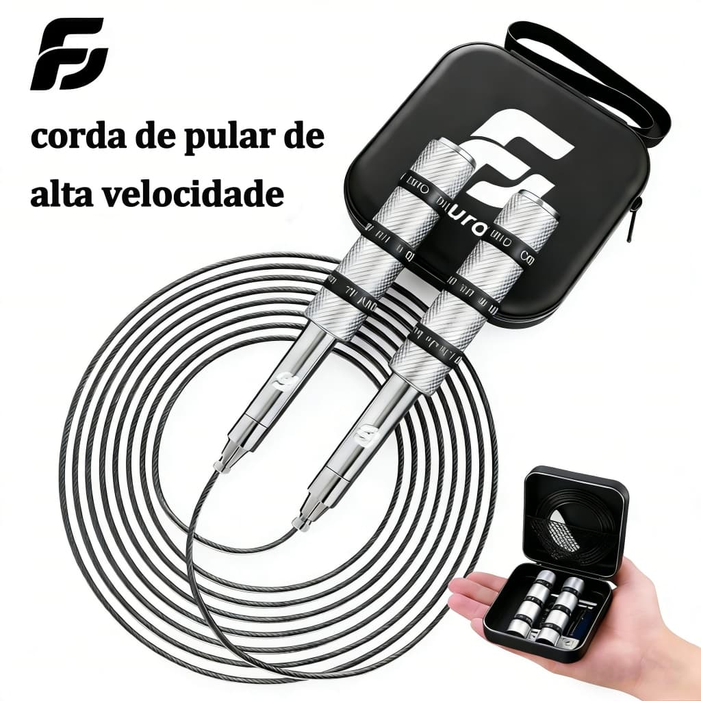 Corda de Pular Ajustável  Corda Pular Profissional Speed Rope Crossfit  Rolamento FuturoFit
