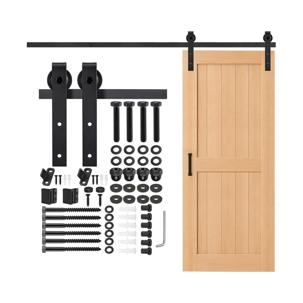 2m6.6ft Kit Porta De Correr Roldana Aparente Alumínio Trilho