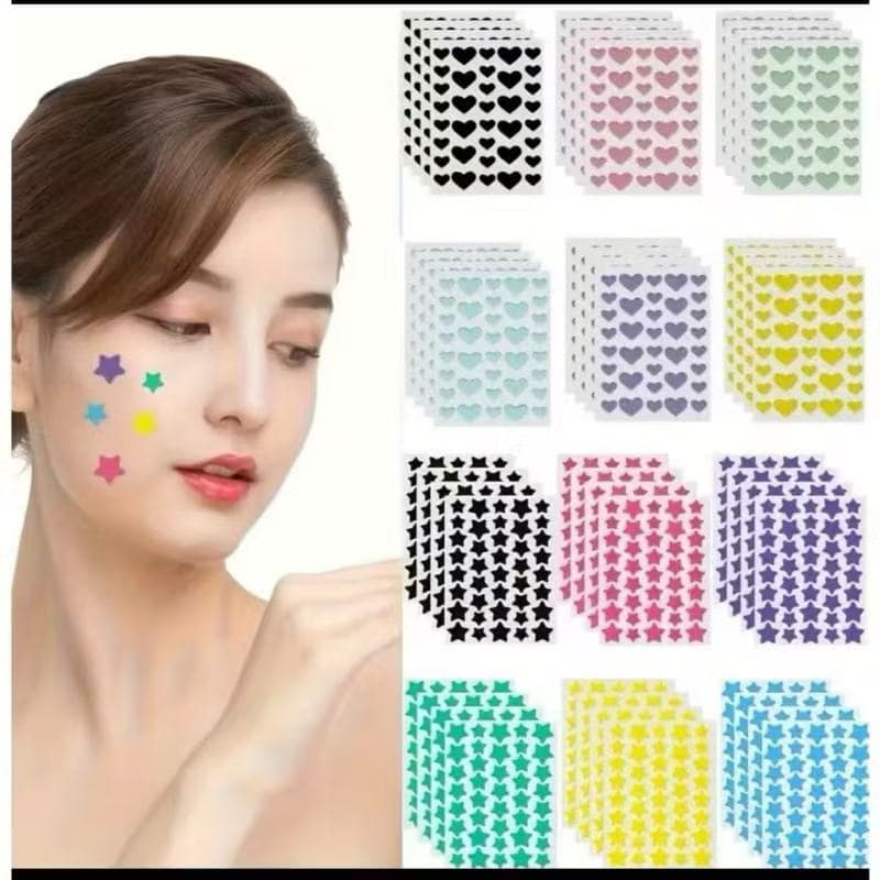 Kit 240-480 Adesivos Secador de Espinhas Patches em formato de estrelas - cores sortidas