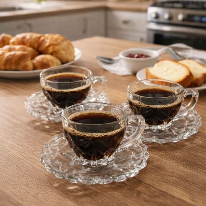 Kit de 6 Xícaras com Pires Rocks