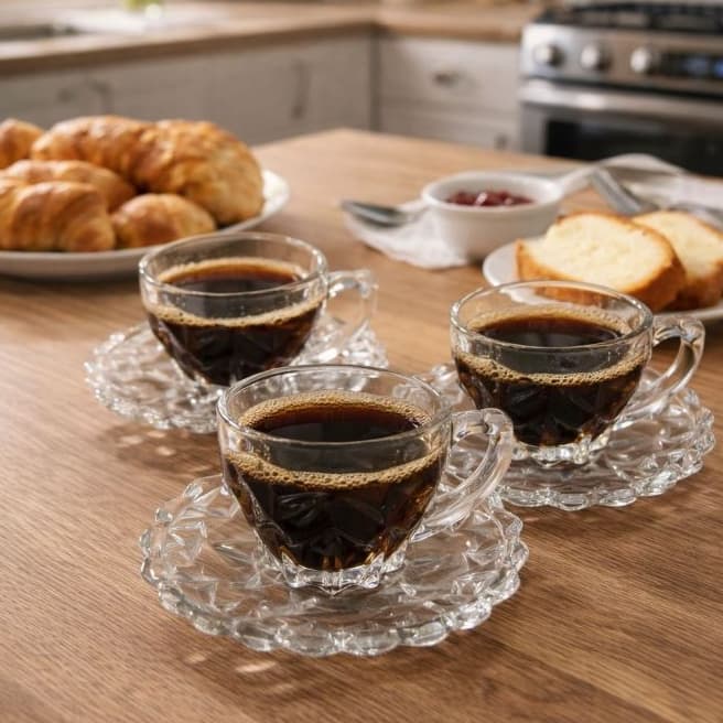 Kit de 6 Xícaras com Pires Rocks