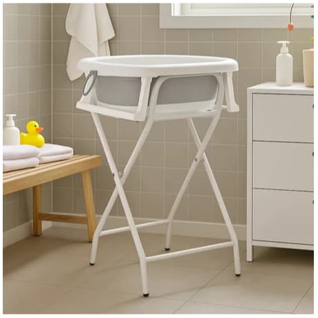 Banheira Dobrável Bebê Suporte de Altura e Encosto 3 em 1 Portátil - Envio imediato