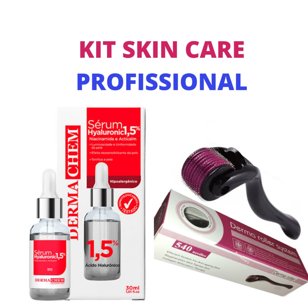 Ácido Hialurônico 1,5% Kit Com Microagulhamento Combate Previne Rugas Linha de Expressão Clareamento