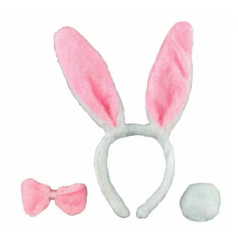 Arco De Cabeça Infantil Com Orelhas De coelho Preto/rosa /preto com Branca -Carnaval