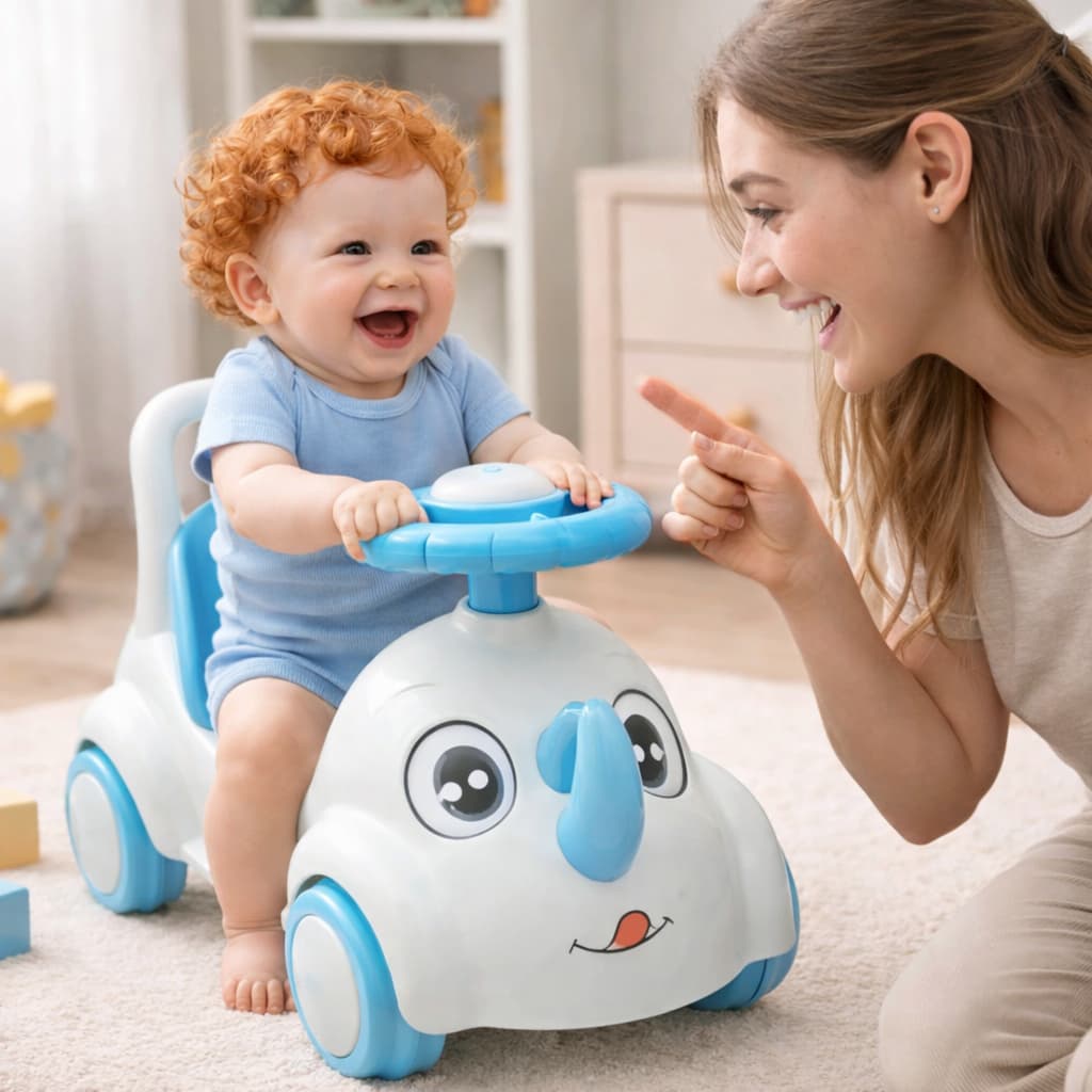 Andador Infantil Rinoceronte Bebê +12 Meses Primeiros Passos