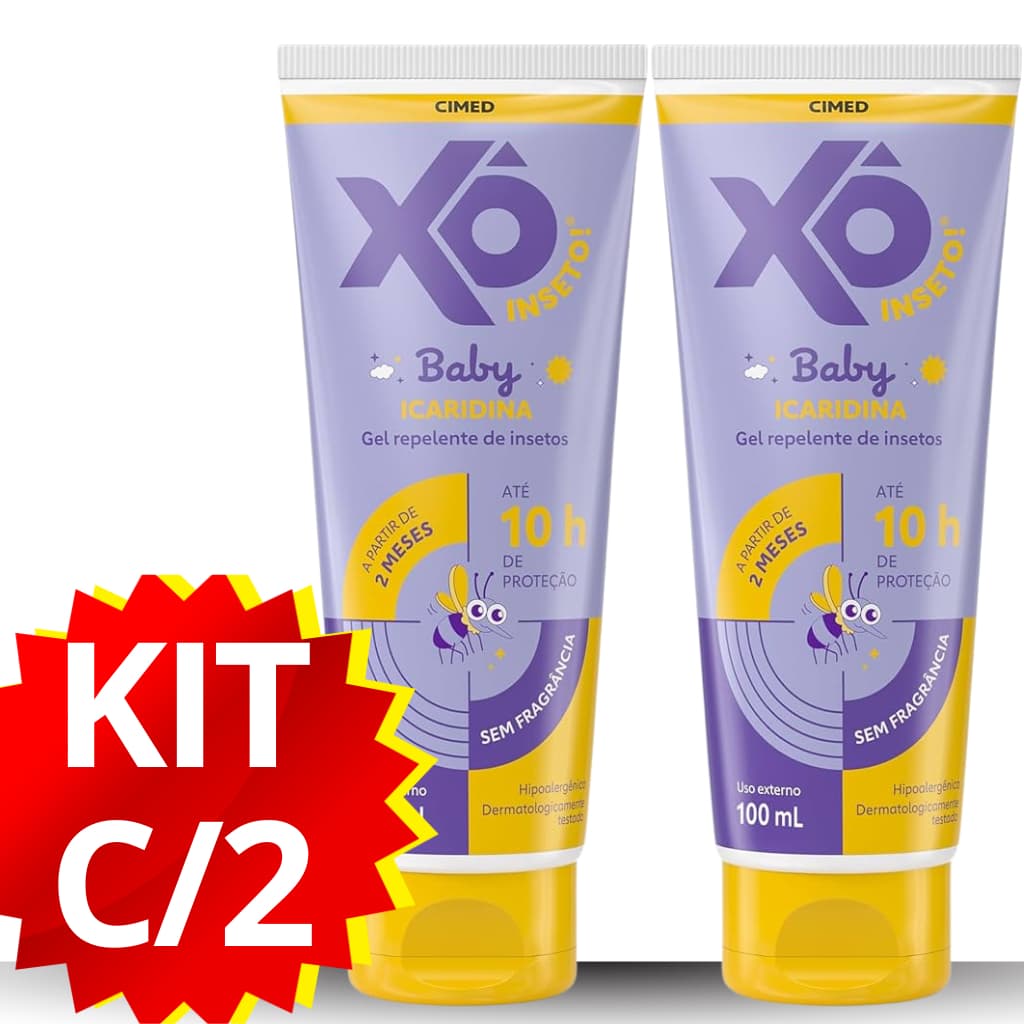 REPELENTE XÔ INSETO BABY ICARIDINA 95MLKIT C/2 – ATÉ 10H DE PROTEÇÃO