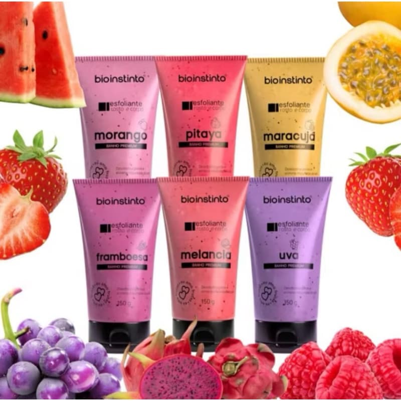 Bio Instinto Esfoliante Facial e Corporal Banho Premium 150g A Sua Escolha 6 Fragrâncias