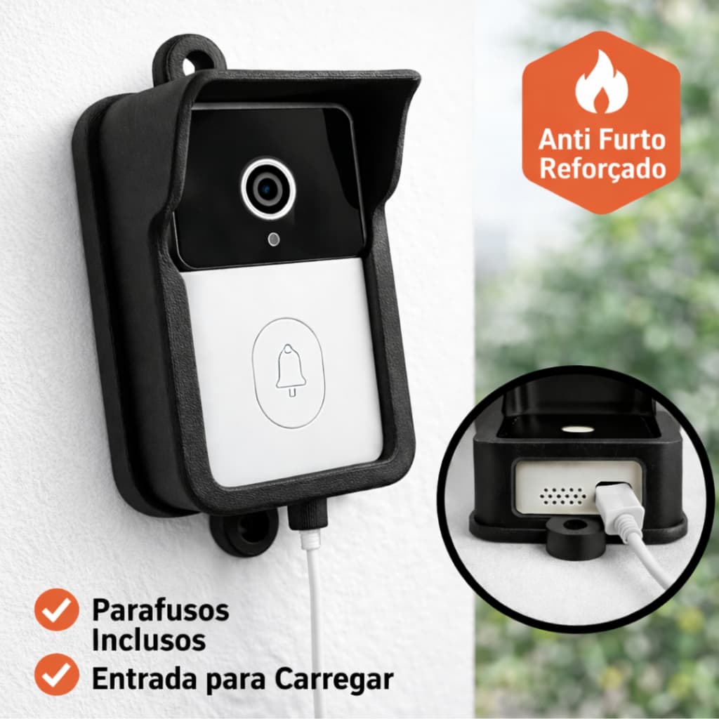 Protetor Anti Furto Reforçado para Campainha Inteligente Wi-Fi | Compatível Tuya T23, M8 e M9
