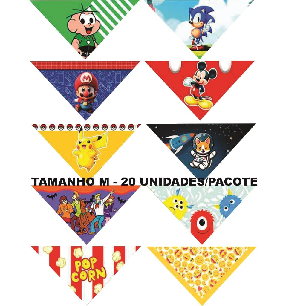 Bandanas Pet de Tecido Macho/Fêmea - Cães e Gatos - Tamanho M/G/GG