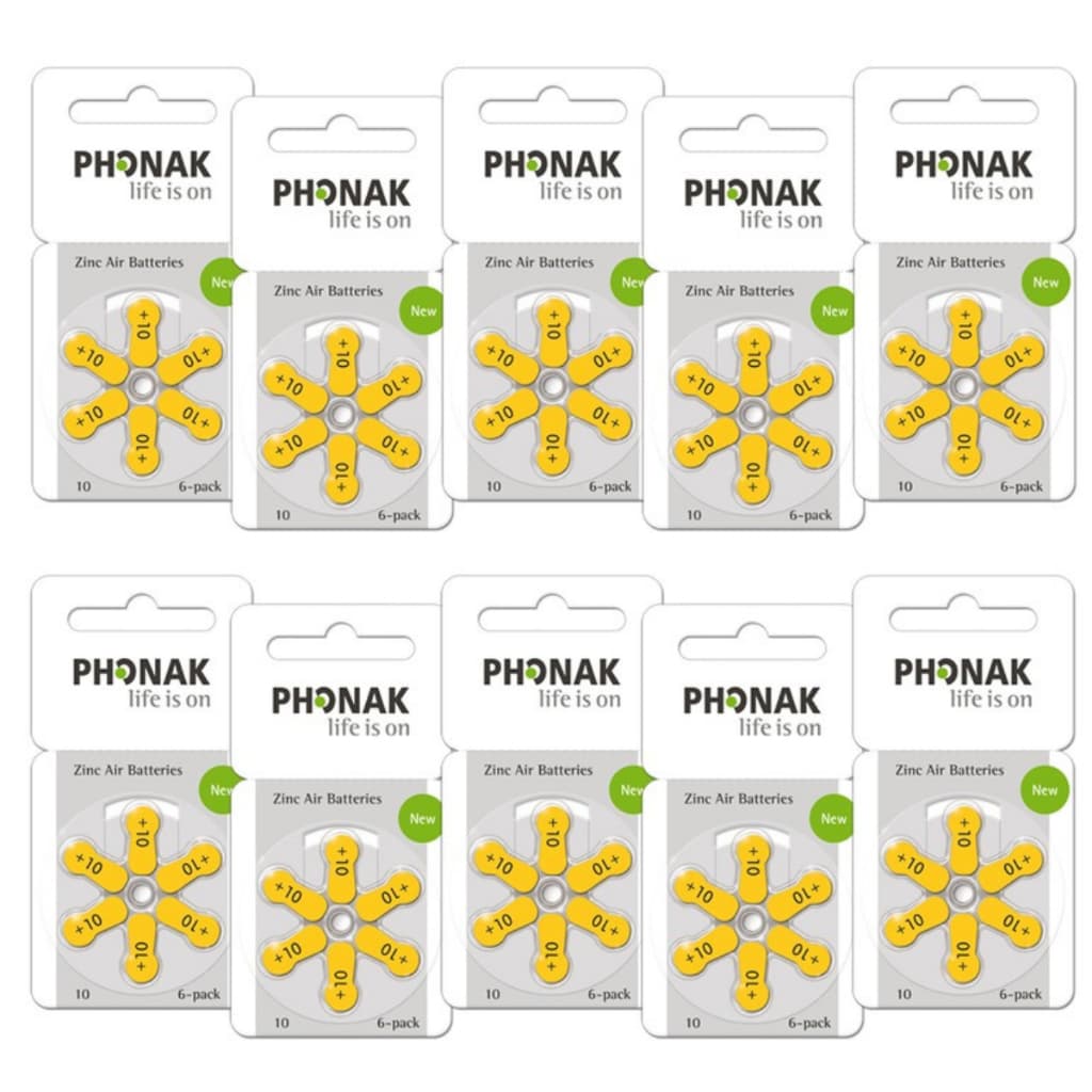 10 Cart. Aparelho Auditivo P10 PR70 - PHONAK