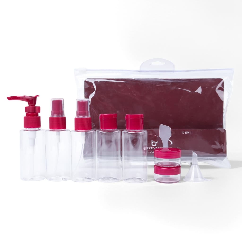 Kit De Frascos Para Viagem 10 Peças Creme Cosméticos Pote Higiene Pessoal