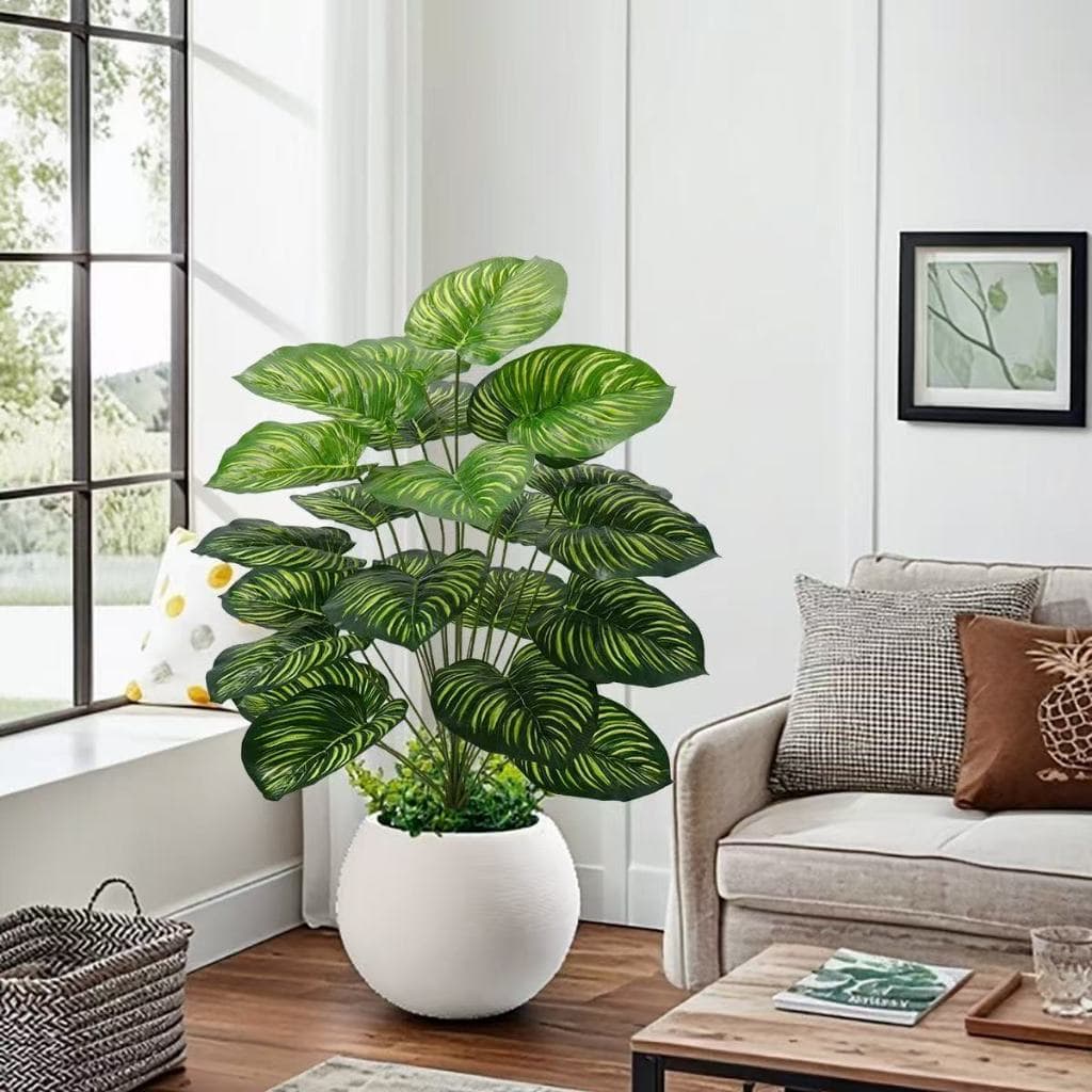 Planta artificial decorativa, 95 cm de altura, 24 folhas, verde realista, adequada para sala de estar e quarto, vaso não