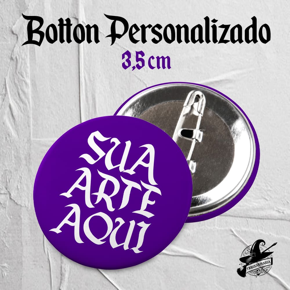 5 - 25 Bottons Personalizados - 3,5 Cm [Button Botom Broche Padrão Para Empresa]