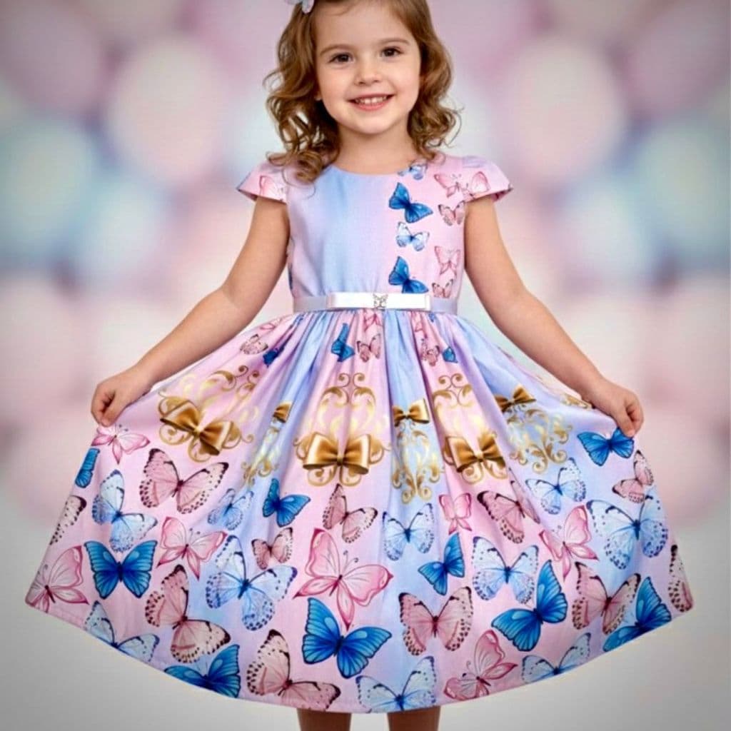 Vestido infantil menina Roupa floral tons claros aniversário casamento batizados dia das criança