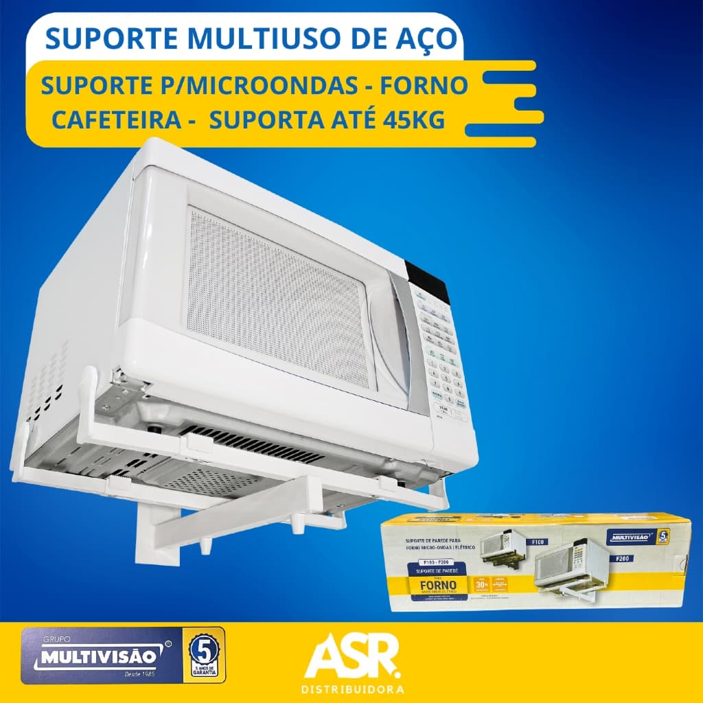 Suporte P/ Forno Microondas F-100 Reforçado 30kg Cozinha Escritório Galpão