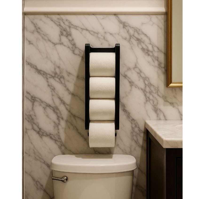 Suporte Porta Papel Higiênico de 3 a 4 Rolos Industrial Parede Fita Dupla Face