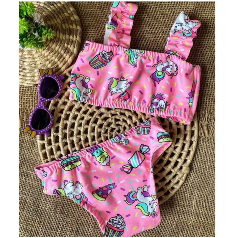 biquíni infantil/biquíni ff - 1/10 anos