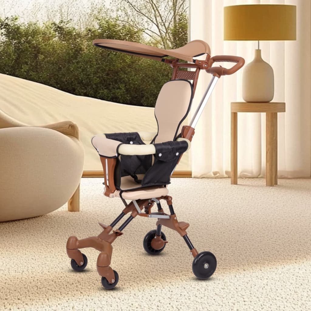 Carrinho de Bebê Leve Dobrável Portátil com Proteção Solar e Segurança Reforçada